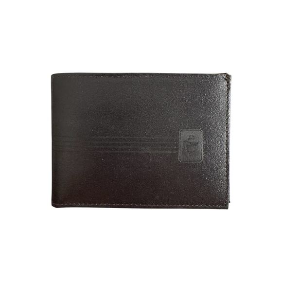 Vintage Men’s Black Split Cowhide Leather Bifold Wallet Made in Taiwan ID Card - Picture 1 of 8
